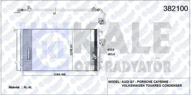 KALE 382100 Klima Radyatoru Vw Q7/Touareg Porsche Cayenne (720x368x16) (Al/Al) (Kurutucu Ile)